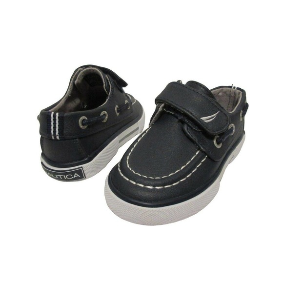 Toddler Boys Size 6 US NAUTICA Navy Blue Boat Shoes Hook and Loop Easy On NEW! - Picture 1 of 11